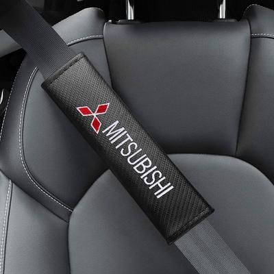 1/2Pcs Carbon Fiber Car Shoulder Strap Covers Auto Styling Seat Belt Pad For EX ASX L200 Colt Outlander Pajero Lancer