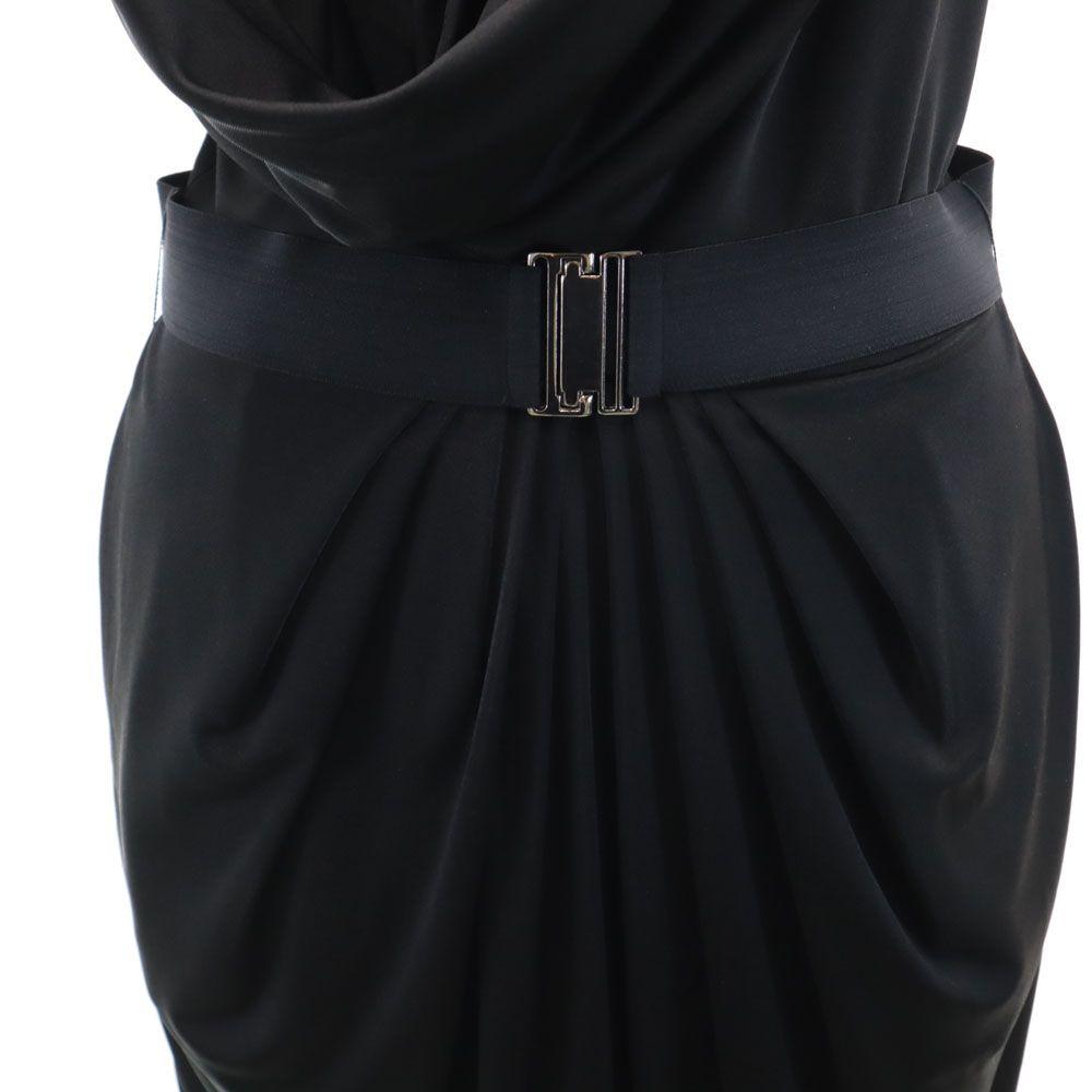 La Petite S Made In England No Sleeve Drape Long Dress 38 Black Women Used