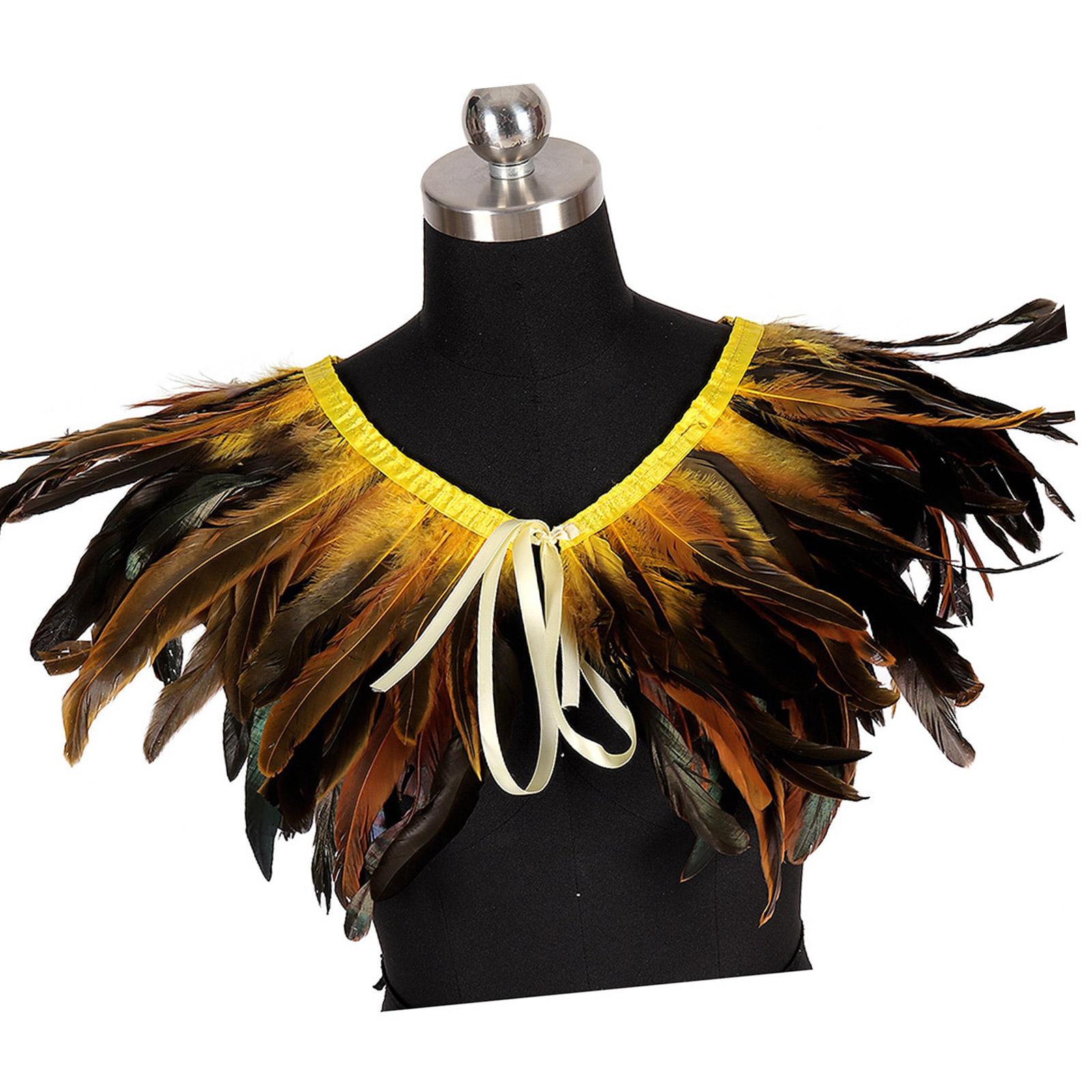 

Handcrafted Feather Cloak Easy Fold Portable For Any Occasion Shoulder Wrap Jewelry 1