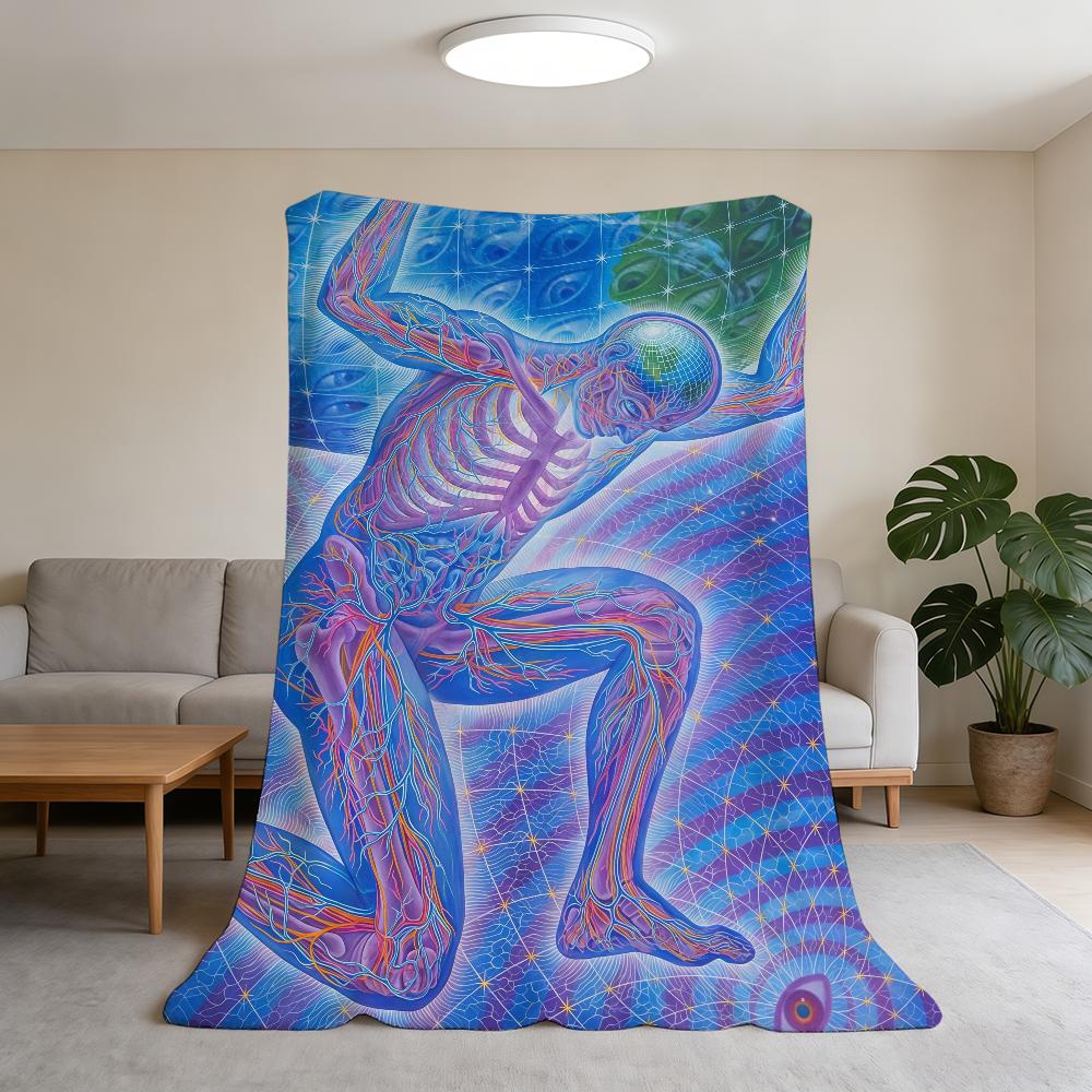 

Alex Grey Trippy Psychedelic Blanket Flannel Warm Soft Throw Blanket For Room Sofa Childish Birthday Gifts 75x90cm