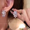 S silver needle zircon pearl earrings women's niche butterfly stud earrings versatile temperament earrings
