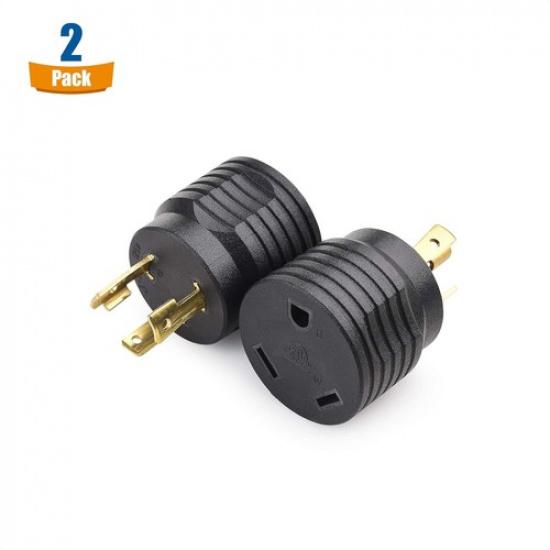 2-Pack 3 Prong Twist Lock to 30 Amp RV Adapter, 30 AMP RV Plug (NEMA L5-30P to T