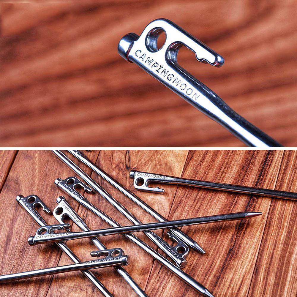 Heavy Duty Steel Tent Stakes Pegs with Hook and Hole Design for Outdoor Backpacking Camping Tent Canopy Canopy Tent Stakes