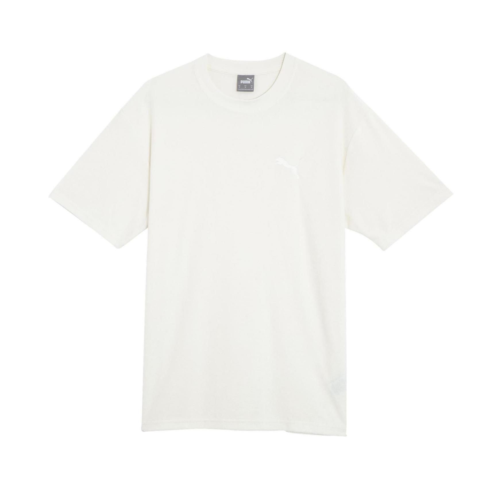 

Puma Логотип с круглым вырезом, дышащая повседневная спортивная футболка с коротким рукавом и заниженной линией плеч, мужские футболки, белые 684354-65 L