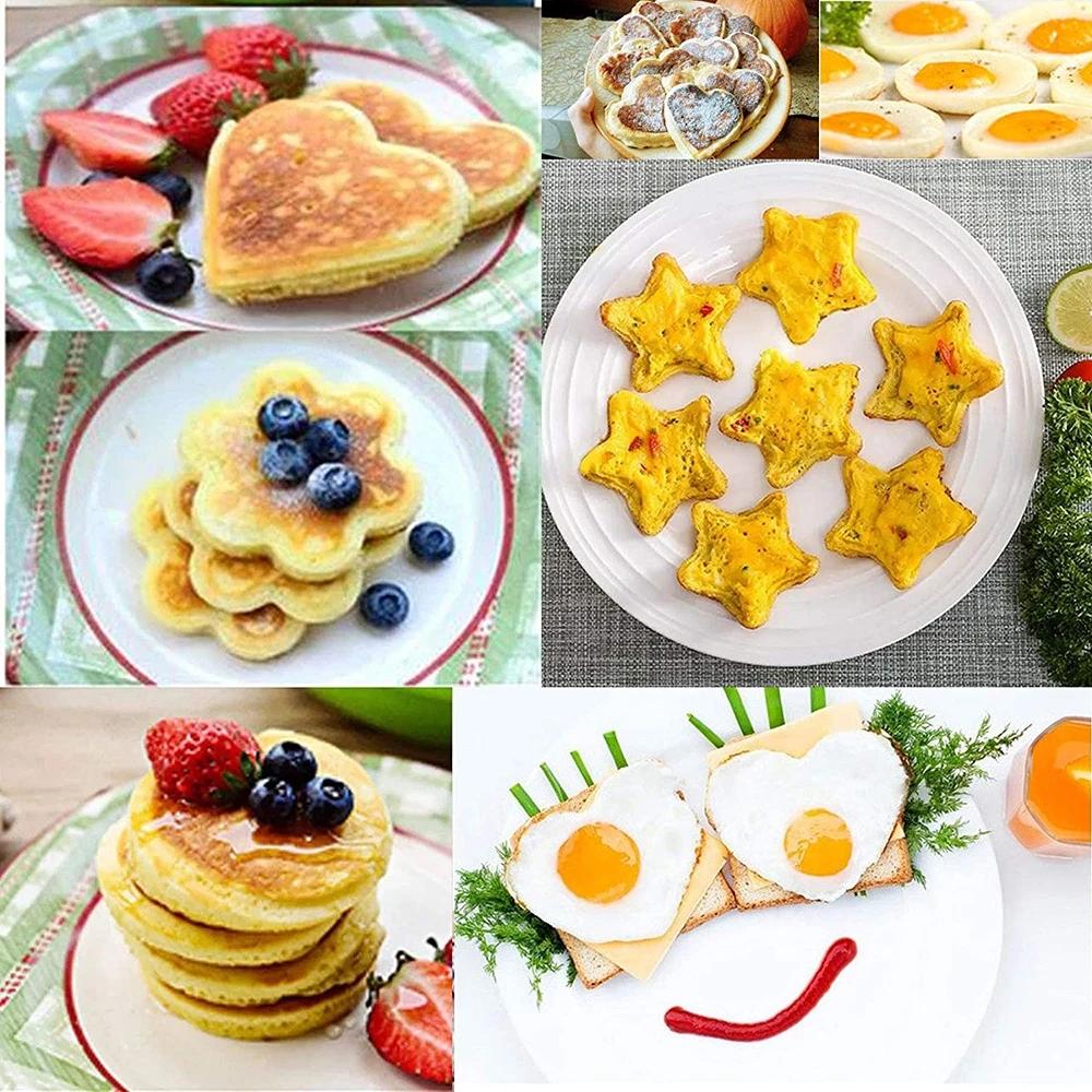 Silicone Non Stick Egg Shaper Omelet Fantastic Egg Pancake Maker Ring Kitchen Baking Omelet Moulds Flip Cooker Mold 2
