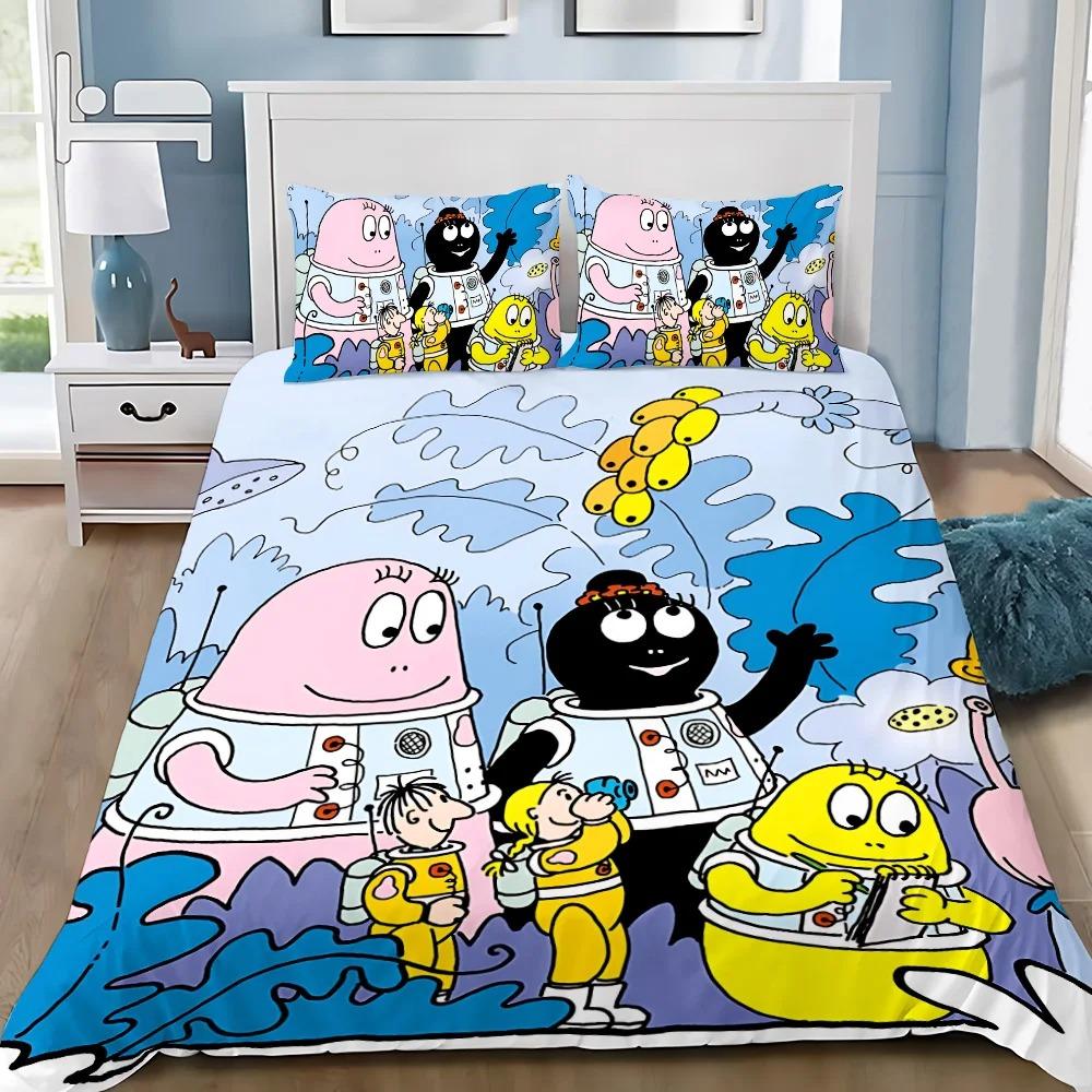 

Cartoon B-Barbapapa Bedding Set For Bedroom Soft Modern Bedspreads Comefortable Kids Duvet Cover Quilt Cover And Pillowcase AU Double 180x210cm