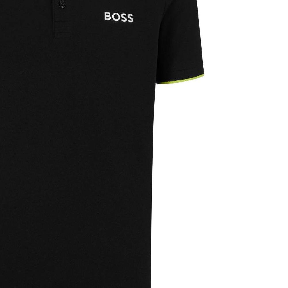 HUGO BOSS SS23 Polo Shirts Men's Black Polo Collar Moderate Straight Fit 50469094-002
