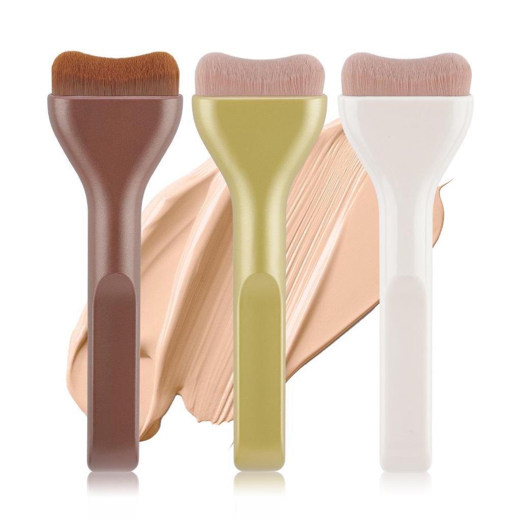 Hot Selling Tongue-Shaped Foundation Brush: Ultra-Thin, Flat Head, Soft Bristles for Seamless Coverage Without Product Absorption
