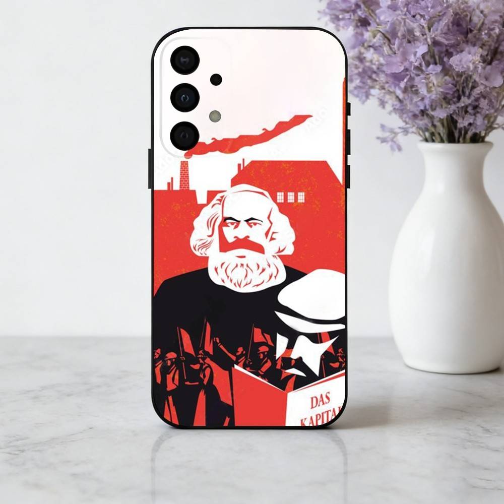 

Чехол для телефона K-Karl M-Marx для Samsung Galaxy A73, A72, A71, A70, A53, A52, A51, Другие Мягкий Черный Корпус Samsung a40