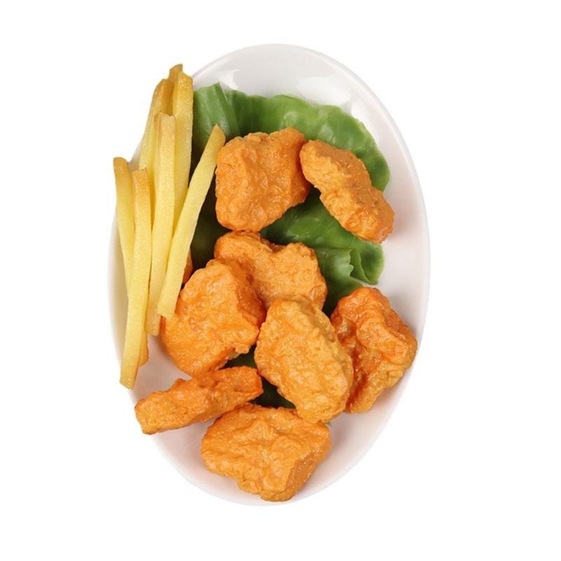 Set of 6 Realistic Fake Chicken Model Artificial Fried Chicken Nuggets Simulations Food Perfect for Food Photography
