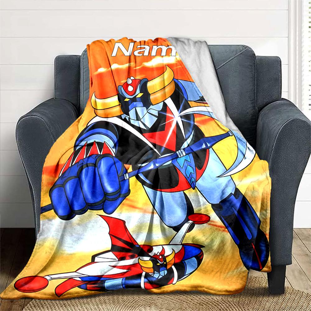 Customiz Name Personality UFO Robo Grendizer Blanket Soft &Warm Sofa Office Bed Travel Lunch Break Blanket, Gift Suitable All Seasons