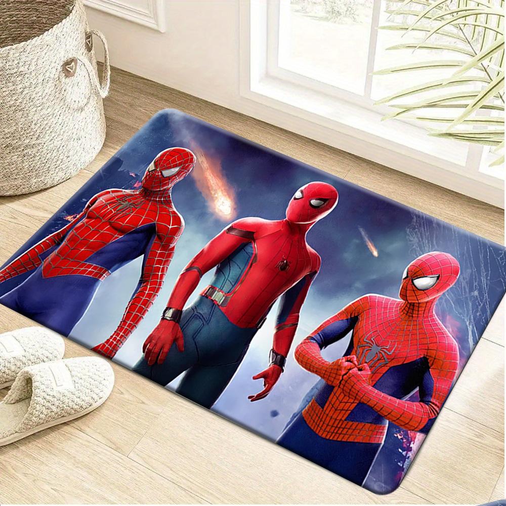 Bath Mat 1pc, Spiderman Shoots Web_1, MARVEL Flannel Rectangular Mat, Bathroom Non-slip Entrance Mat, Fun Door Decoration Mat,