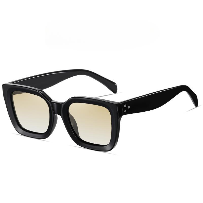 Square Women's Sunglasses Tr90 High-Grade Fashionable Sun-Proof Glasses Large Frame Tac Lens Glasses Frame