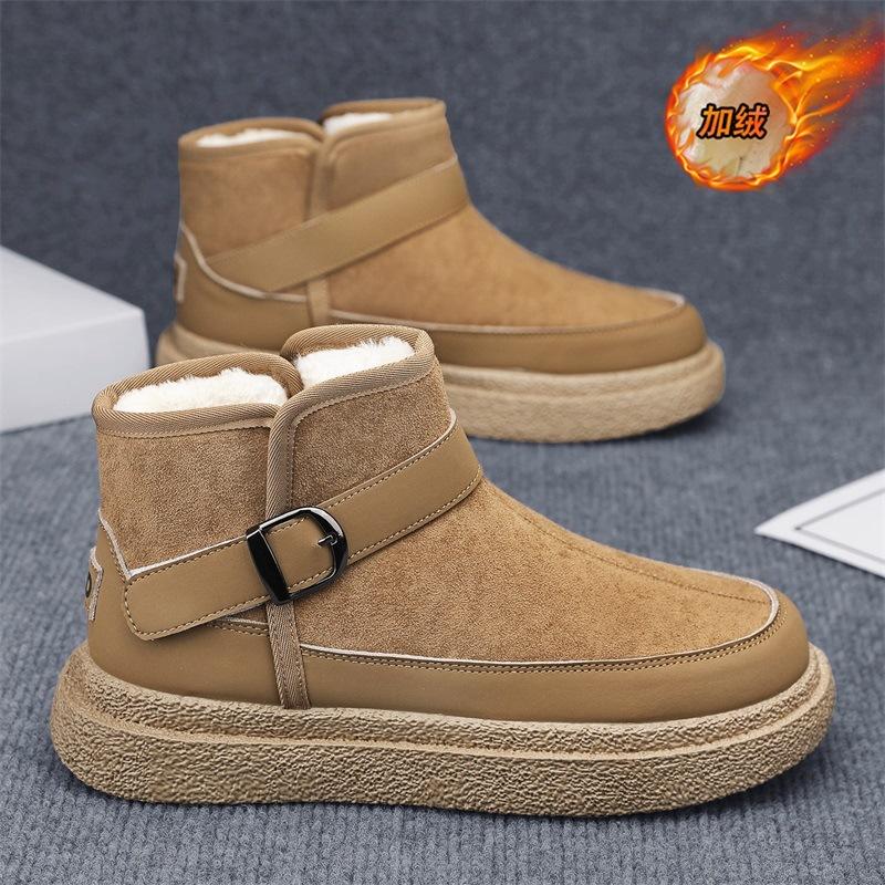 Winter velvet snow boots thickened high-top warm and cold-proof cotton boots thick-soled cotton shoes