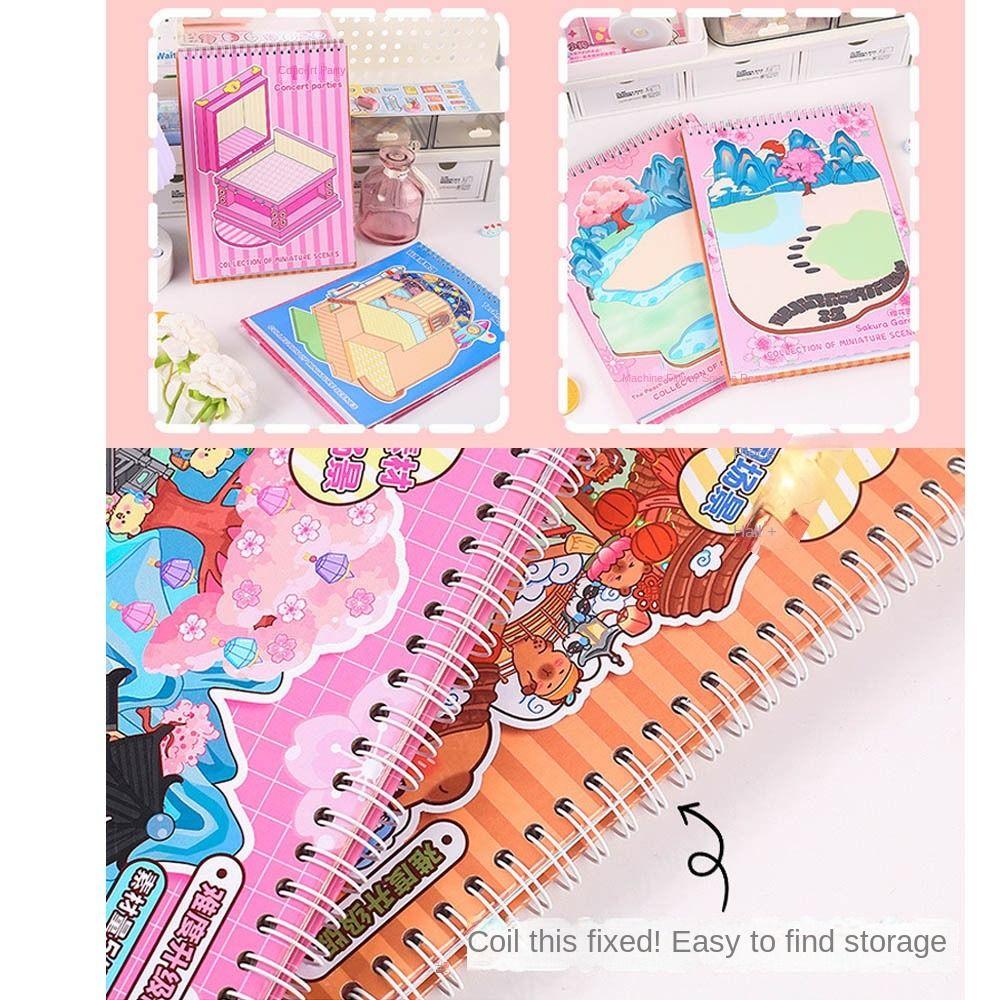 Cartoon Landscape Sticker Book Visual Stacking Tent Sticker Decoration  Kids