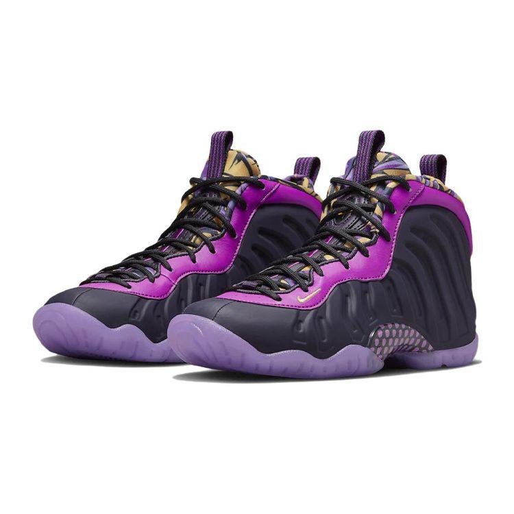 Nike Little Posite One GS Cave Purple Kids Sneakers Black Vivid-Purple Saturn-Gold DQ6210-500