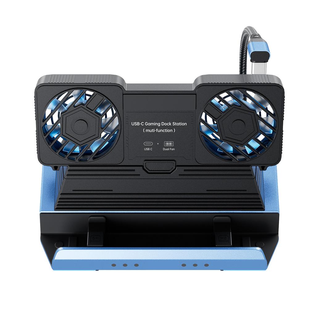 9 In 1 Portable Game Console Dock Type C M to PD+USB3.0+USB2.0*3+SD TF+RJ45+HD2.0+Dual Fans