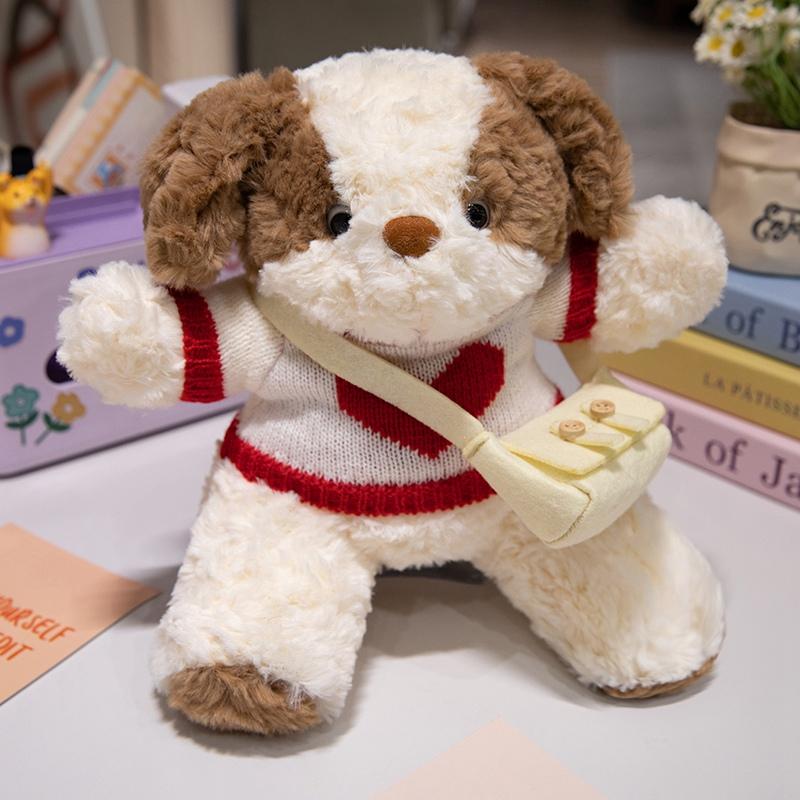 

Новые стили 25 см Милые плюшевые игрушки Собака Спокойной ночи Мягкая плюшевая подушка в свитере Собака Чучела животных Куклы Рождественские подарки Декор 25cm