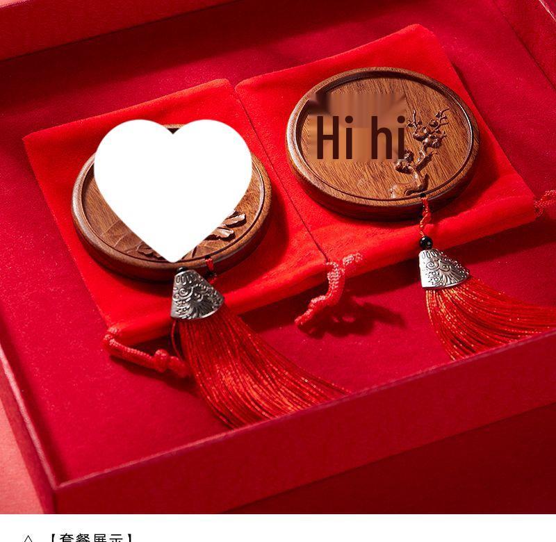 Red Wedding Comb Set for Brides - Elegant Mirror and Hair Combs