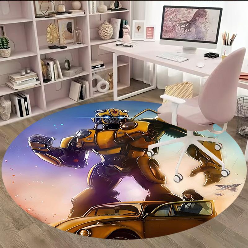 1pc Bumblebee5 Print Round Carpet Chair Round Carpet Suitable for Bedroom Living Room Home Decorative Carpet