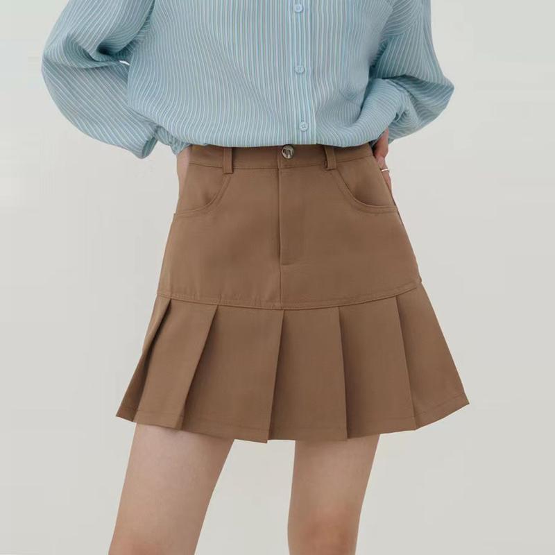

Женская плиссированная юбка А-силуэта Y2k с высокой талией, повседневная юбка-шорты, облегающий преппи стиль, корейская модная одежда 2XL