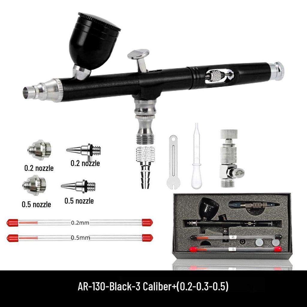 AR-130 Multi-Caliber Airbrush Set for Wall, Furniture, Cake, and Nail Art Painting and Repair