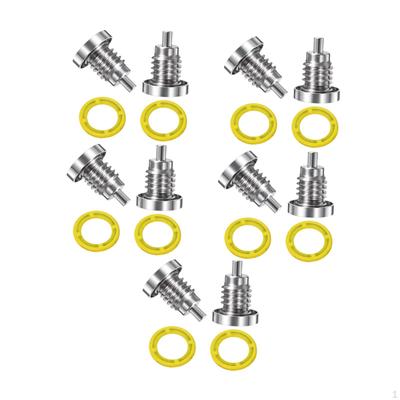 5 Set Marine Magnetic Outdrive Gear Case Drain Plug Kit 8M0058389 Replacing