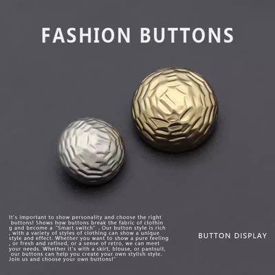 10 Stück Metallknöpfe Daquan Hochwertige Exquisite Retro Gold Runde Wollmantel Jacke Pullover Strickjacke Knöpfe