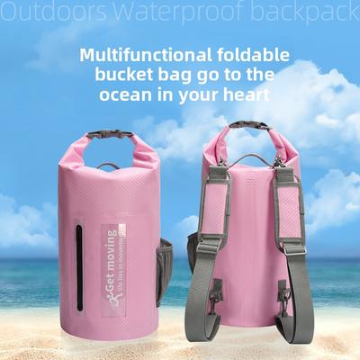 1PCS Carbon Fiber Waterproof Dry Bag Lightweight Beach Rafting Swimming Bucket Handbag Outdoor Backpack