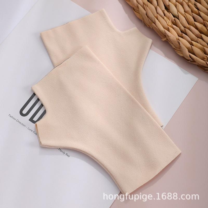 Half finger thermal gloves, heat storage German velvet windproof gloves, flexible writing mittens, cute girls' cold-proof gloves