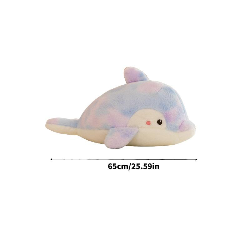Camouflage Dolphin Plush Toy Stuffed Animal Pillow Gift For Kids, 80cm