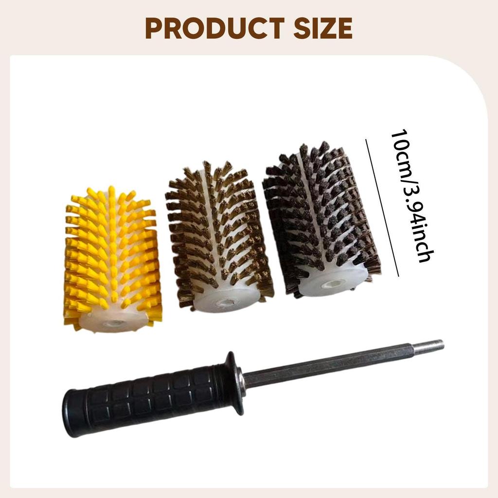Brushes Ski Brush Set Rotating Kit Board Waxing Electric with Axle Shaft Handle
