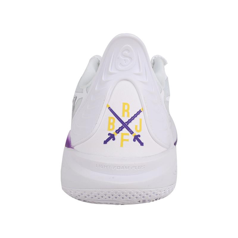 Li Ning Sonic 12 PE Version Shock Absorption Durable Low Top Basketball Shoes Men sneaker White Purple ABAU019-13