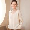 2024 Autumn/Winter Women's Cashmere V-Neck Loose Knit Pullover Sweater - Long Sleeve, Lazy Style Fashion