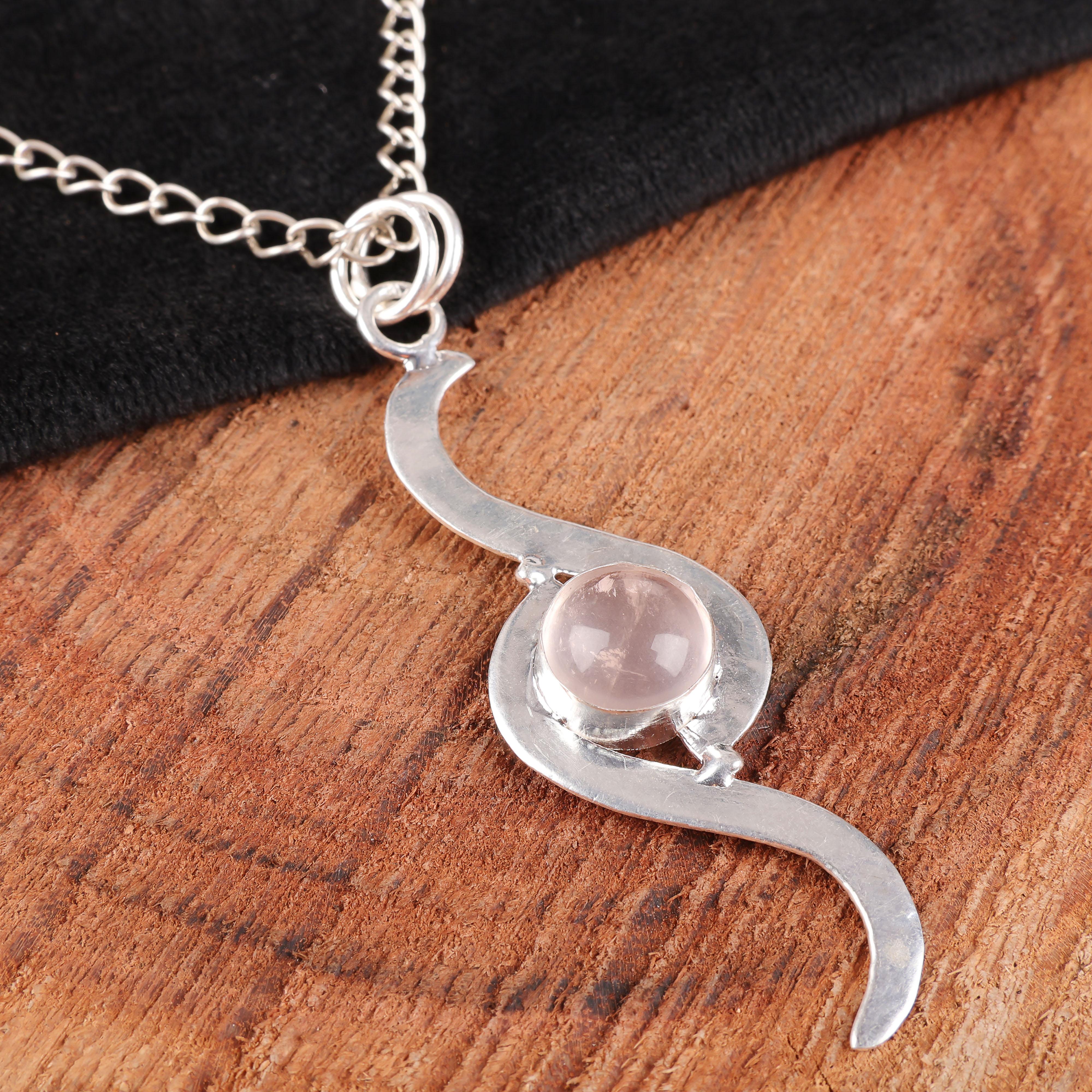 

Кулон из розового кварца ручной работы новейшего дизайна, кулон из драгоценного камня из стерлингового серебра 925 пробы, подарок для мамы 2.59 Inches розовый