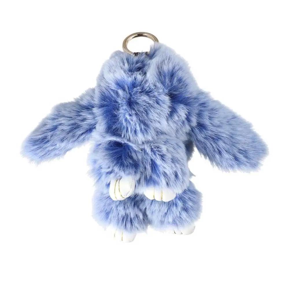 Pendant Plush Toy Bags Pendant Jewelry Ornament Fluffy Toy Doll Plush Bunny Keyring Plush Bunny Keychain Rabbit Fur Keychain синий
