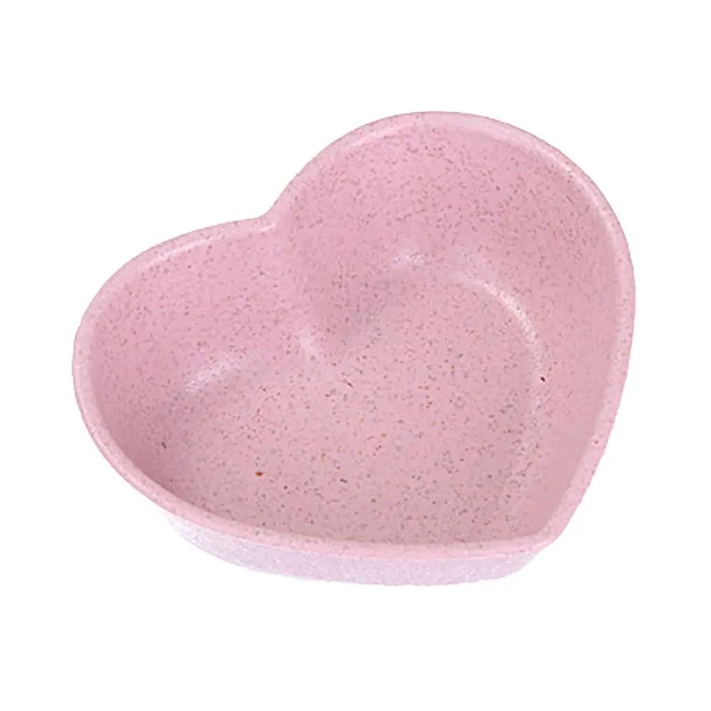 Piatto Aperitivo Forma Cuore, Fiore in Paglia di Grano+Materiale PP Bordo Liscio Articoli per la Cucina Stoviglie Mini Ciotole Piatto Condimento