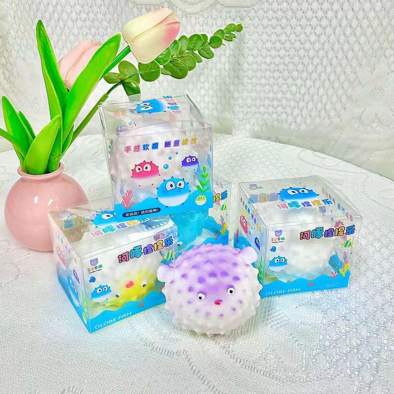 

Cute Playful Round Puffer Fish Press Plaything Stress Ease Fingertip Toy Stress Ball Fidgeting Kids Toy Kawaii Puffer Fish Baby Gift