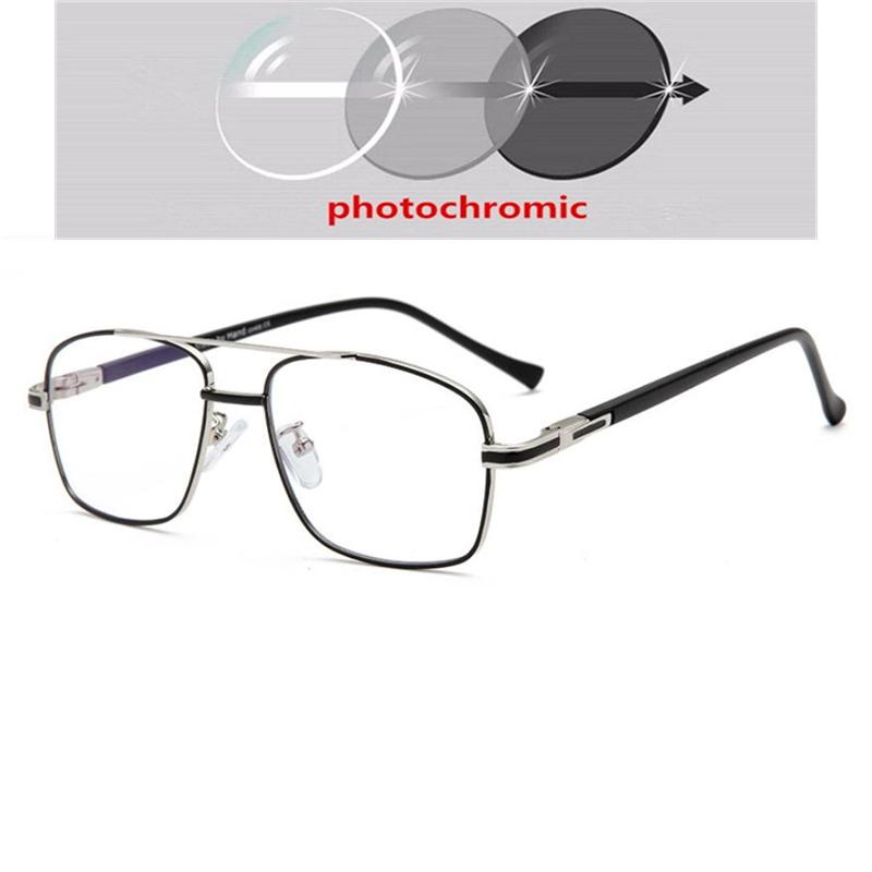 Double Beam Anti-Blue Light Square Nearsighted Glasses Women Men Metal Spring Hinge Prescription Spectacles 0 -0.5 -0.75 To -6.0