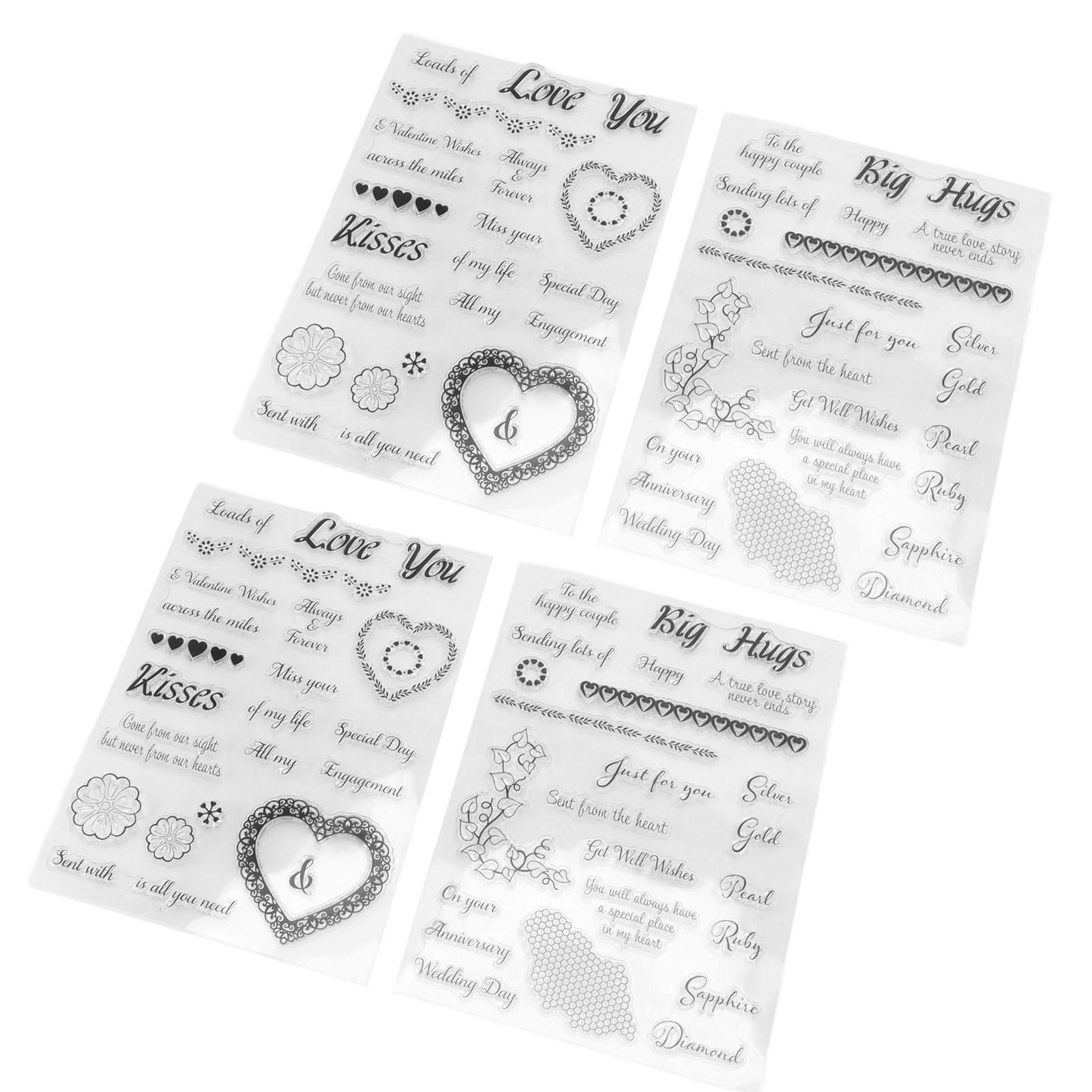 

4 шт. прозрачный штамп романтический стиль прозрачный безопасный многоразовый TPR широкое применение прозрачный штамп для