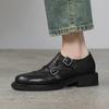 Fashion 2025 Autumn New Women's Shoes Genuine Leather Low-heel Casual Oxford Shoes Woman Block Buckle Loafers Vintage Footwear Pumps