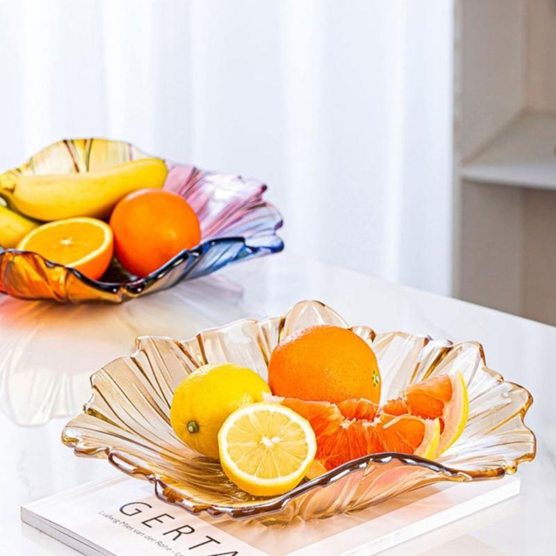 Sunflowers Pattern Glass Serving Tray With Multiple Color Great For Displaying Snacks Fruits And Dessert At Gatherings