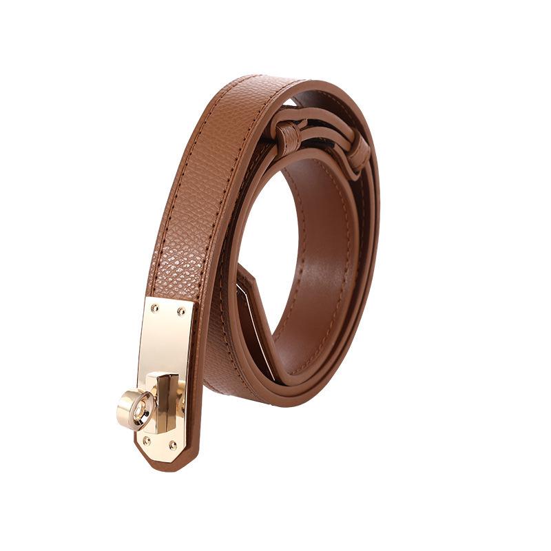 Women's Genuine Leather Fashion Belt – Versatile Casual Waistband with Pin Buckle for Jeans