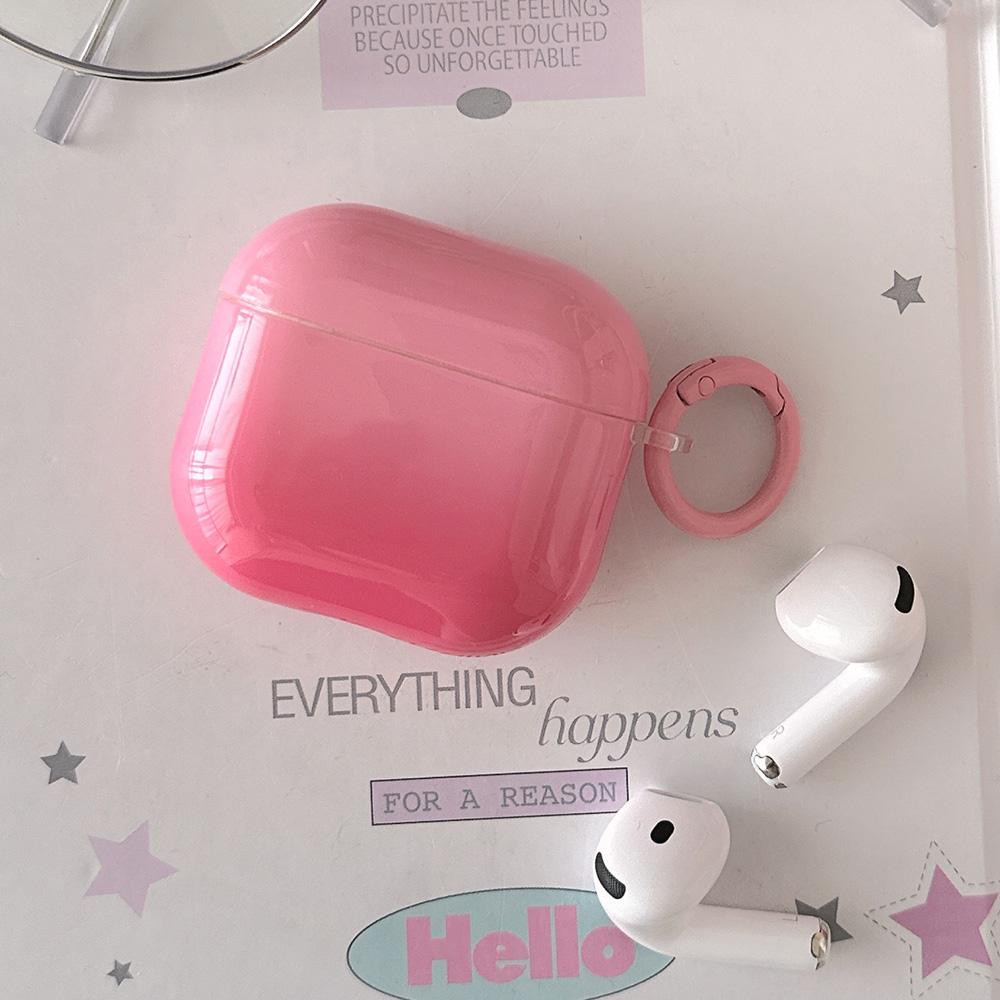 New Gradient Pink Gloss Smooth Soft Silicone Case With For Apple AirPods Pro 2 3 4 1 Wireless Bluetooth Earphone Cover