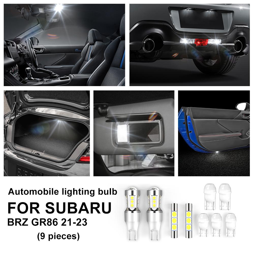 

9PCS White LED Interior Light Reverse Bulbs Kit For BRZ For Toyota GR86 2025 2025 2025 2025 Trunk Reading Signal Lamp KUNGKIC