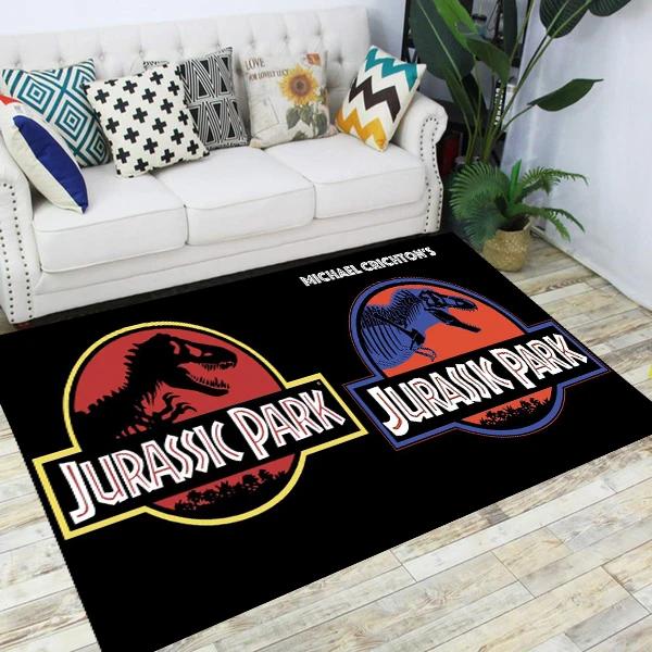 Jurassic Park Dinosaurier-Cartoon-Teppiche, rutschfester Teppich für Wohnzimmer, Schlafzimmer, Fußpolster-Dekoration, Kinderspiel-Bodenmatte