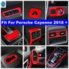 Dashboard Air AC / Lift Button / Cup Holder / Lights Control Panel Cover Trim For Porsche Cayenne 2018 -  Red Accessories