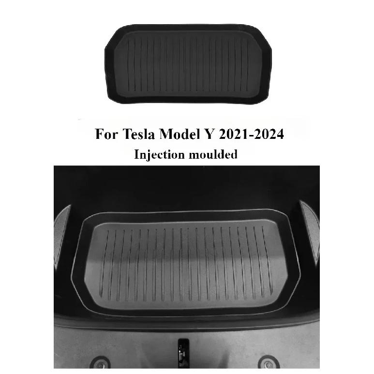 For Tesla Model Y 2021-2024 TPE Upgrade Front Storage Box Pads Car Rear Trunk Waterproof Protector Liner Trunk Tray Floor Mat Front 21-24