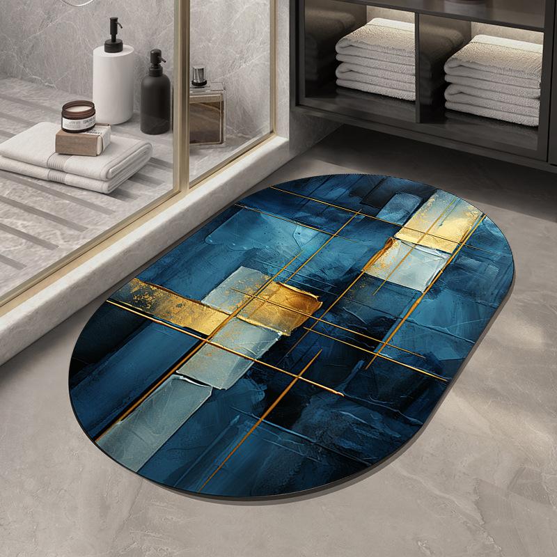 

Коврик для пола Diatom Mud Light Luxury Air для ванной комнаты, противоскользящий коврик, мраморный абсорбирующий коврик для ванной комнаты 80 * 120cm