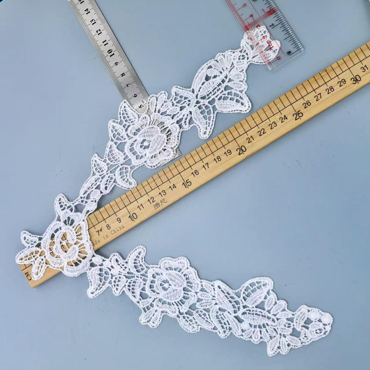 Кружевные аксессуары с V-образным вырезом, Кружевной полый вышитый воротник-обманка, Водорастворимый полиэстер, Аксессуары для одежды K2058